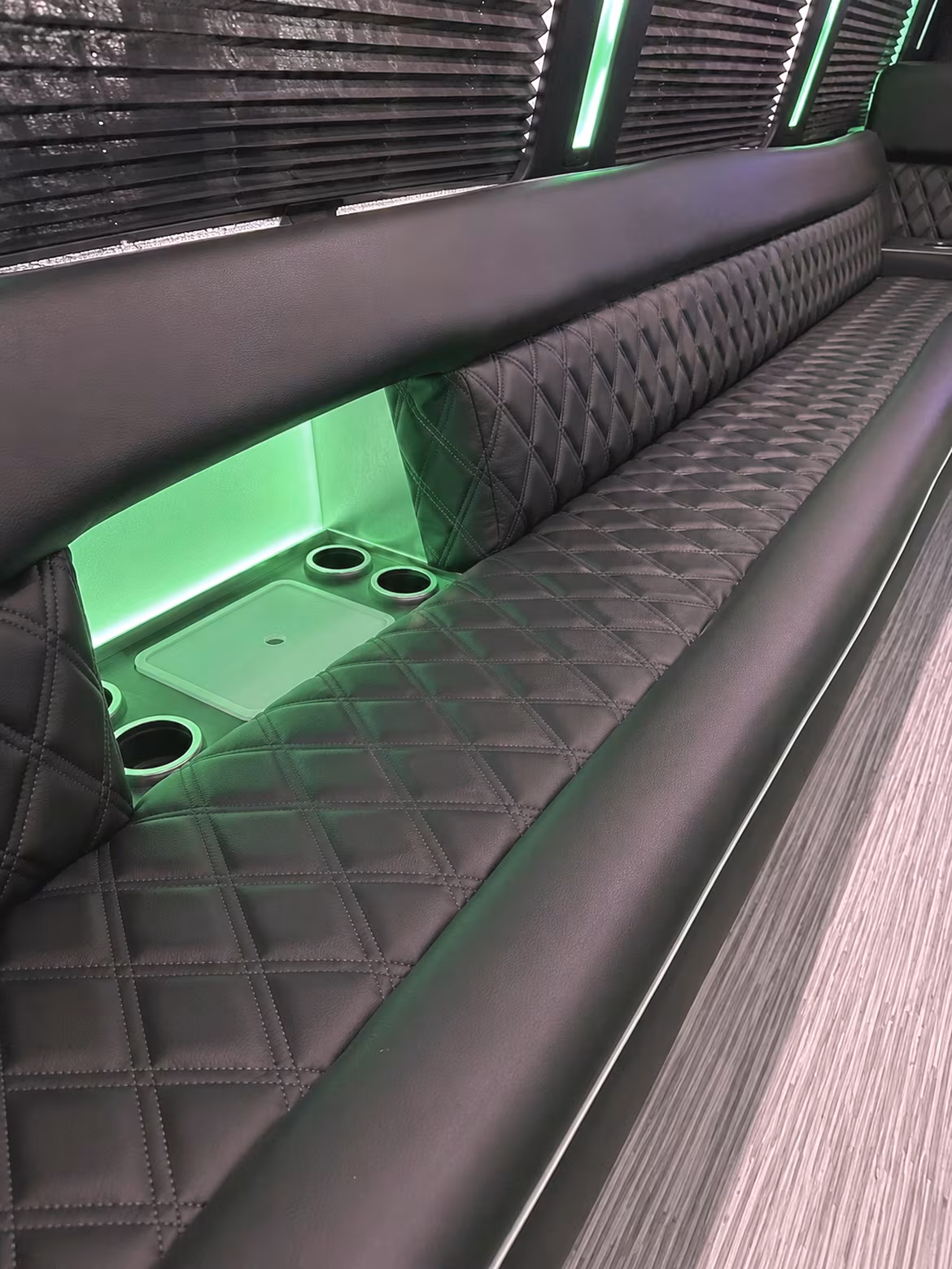 Interior of a party bus rental serving Odessa