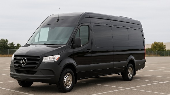 Exterior of Charter Bus Company Killeen's 14 Passenger Sprinter Limousine in Killeen