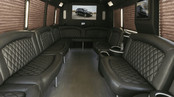 Interior of Charter Bus Company Abilene's 20 Passenger Party Bus in Abilene