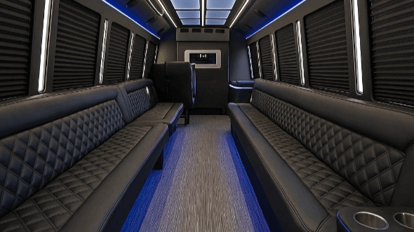 Interior of Charter Bus Company Amarillo's 20 Passenger Party Bus in Amarillo