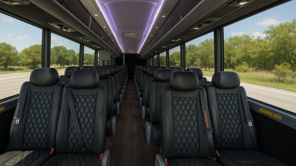 Interior of Charter Bus Company Odessa's 28 Passenger Minibus in Odessa