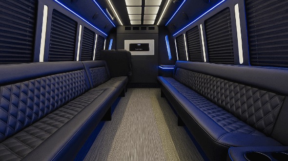 Interior of Charter Bus Company Killeen's 28 Passenger Party Bus in Killeen