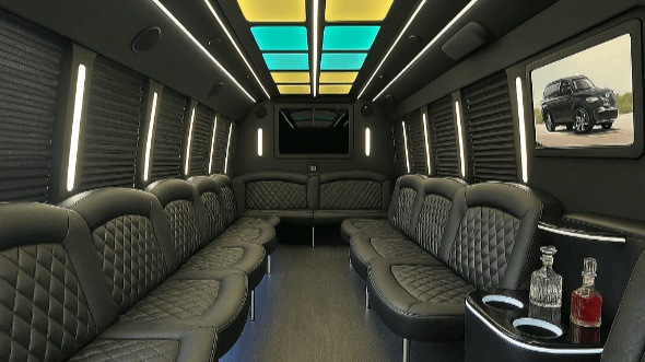 Interior of Charter Bus Company Abilene's 30 Passenger Party Bus in Abilene