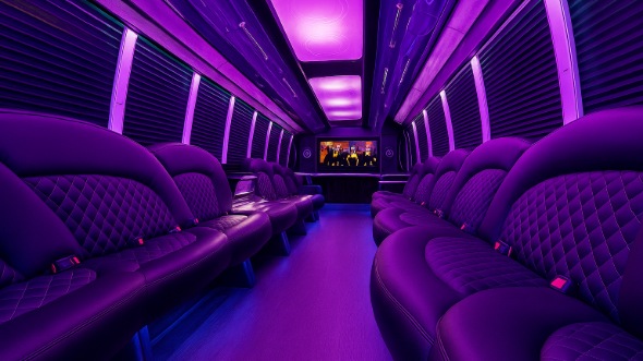 Interior of Charter Bus Company Lubbock's 30 Passenger Party Bus in Lubbock