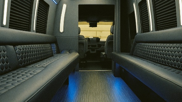 Interior of Charter Bus Company Midland's 30 Passenger Party Bus in Midland