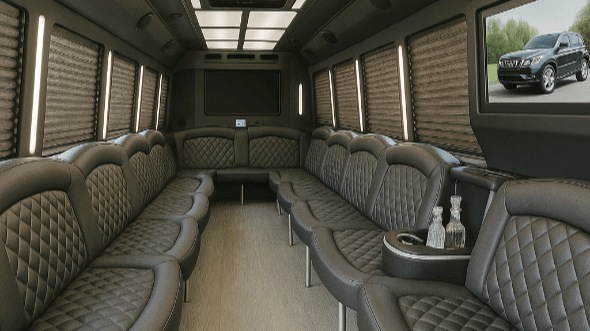 Interior of Charter Bus Company Killeen's 40 Passenger Party Bus in Killeen