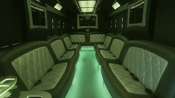 Interior of Charter Bus Company El Paso's 50 Passenger Party Bus in El Paso