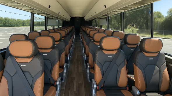 Interior of Charter Bus Company Odessa's 54 Passenger Charter Bus in Odessa