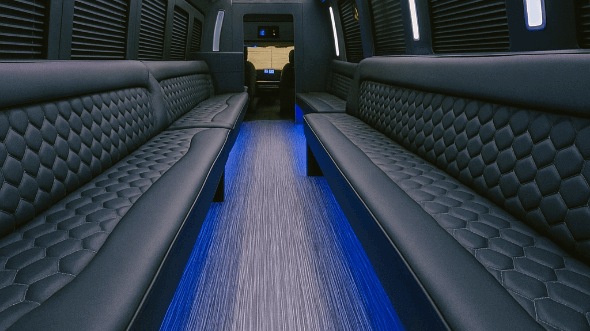 odessa 40 passenger party bus interior